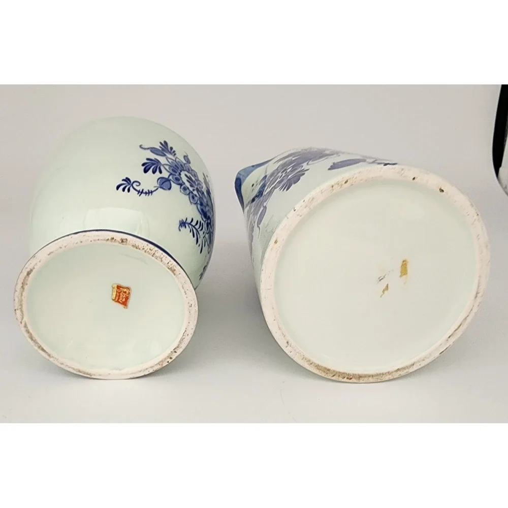 Our Own Import Pitcher Candy Dish Set Blue Vintage Floral Japan Ceramic VGC